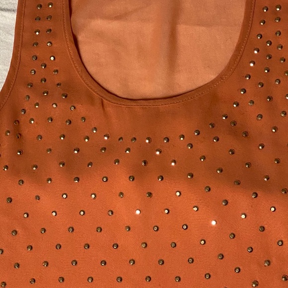 Iris sunset gold studded tank top Size Small - Picture 3 of 7